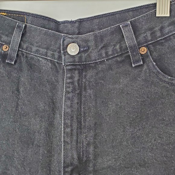 Vintage Levi's 550 Relaxed Fit Washed Black Denim Shorts Red Tab Made in USA - Picture 2 of 9